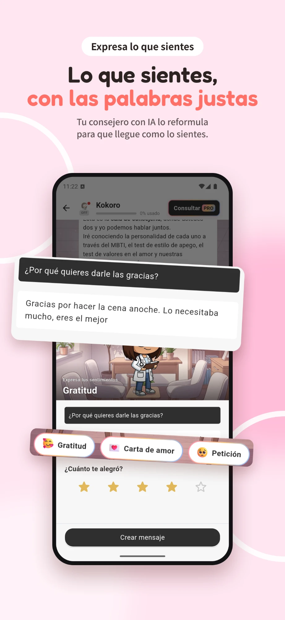 Expresa lo que sientes: lo que sientes, con las palabras justas